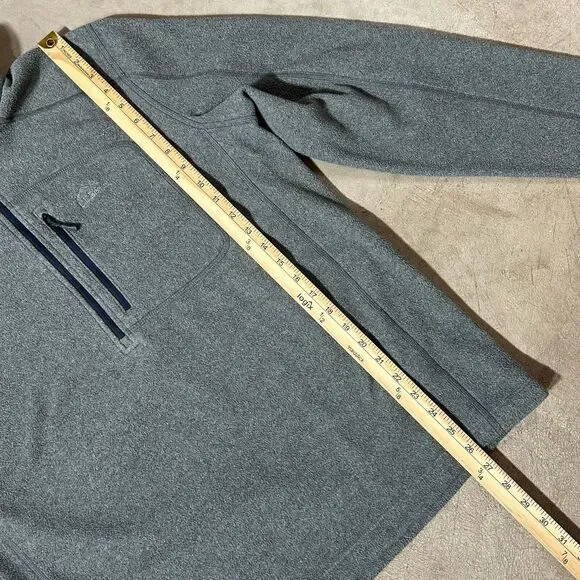 LL Bean Mens Large Regular Slightly Fitted 1/4 Zip Fleece Pullover Gray Jacket - Picture 7 of 10